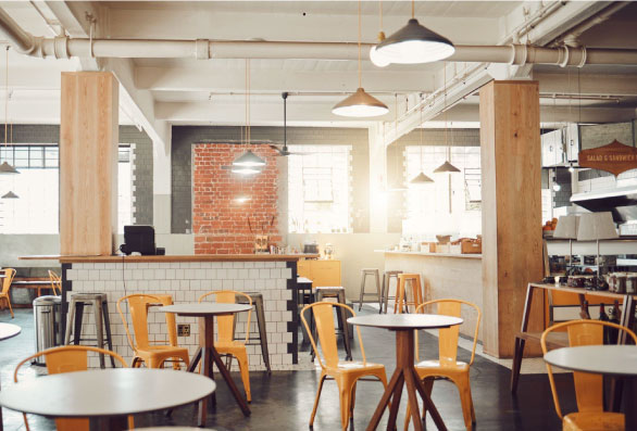 Coffee Shop with SmatQR code on table