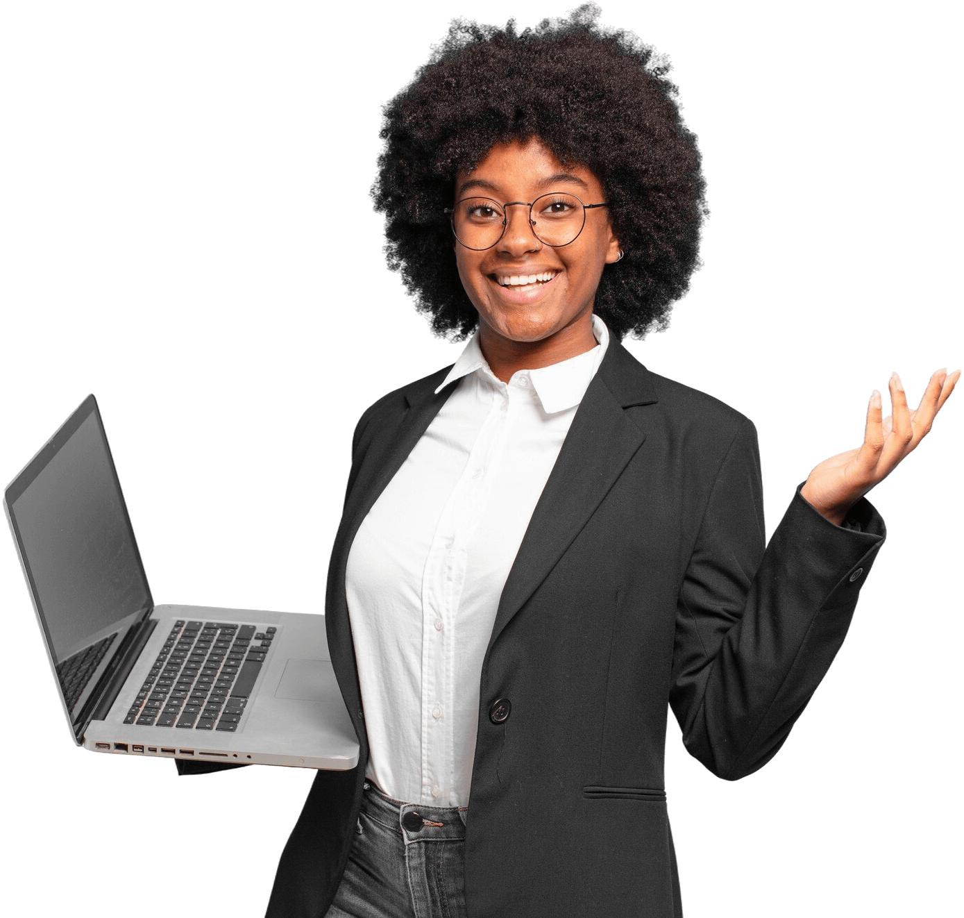 Consulting lady offering free IT consultancy